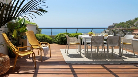 FAUTEUIL LOUNGE NET - SENAPE JAUNE - NARDI Made in EU