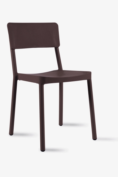 CHAISE   EMPILABLE LISBOA TAUPE / CHOCOLAT Made...