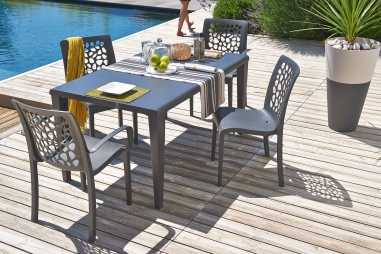 FAUTEUIL  TULIPE ANTHRACITE  GROSFILLEX FRANCE