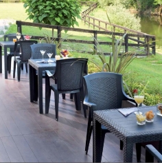 FAUTEUIL  DE JARDIN  EDEN ANTRACITE EFFET ROTIN Made in EU 2