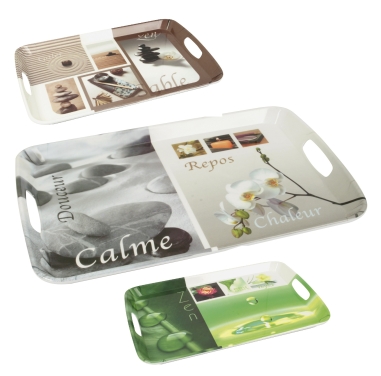 PLATEAU DE SERVICE  MELAMINE 46 X 30CM MOTIF  "...