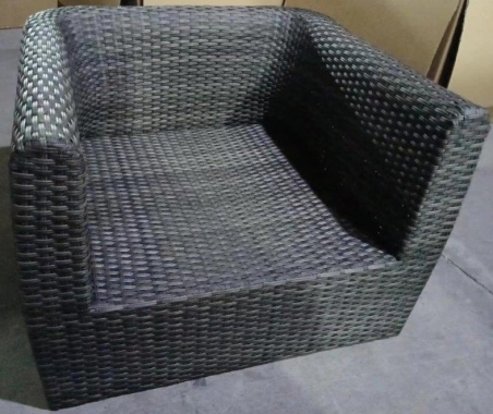 SALON DE JARDIN "ALEGRIA" - TRESSE GRIS - 2 FAUTEUILS 1 CANAPE 1 TABLE BASSE