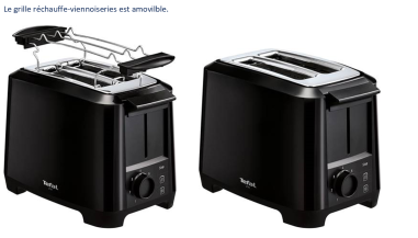 Grille-pain Toaster électrique 2 fentes 800W Noir - MOULINEX - LT1A19 