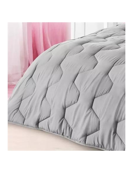 COUETTE MICROFIBRE "SOFT PLUS" 220 X 240 CM GRIS FONCE 550 GR/M²