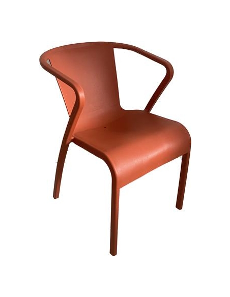 FAUTEUIL LISA ROUILLE - POLYPRO -FIBRE VERRE EMPIL Made in EU