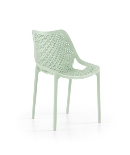 CHAISE OXY VERT PASTEL - POLYPRO - FIBRE VERRE EMPIL Made in EU