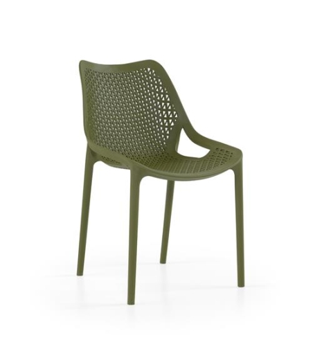 CHAISE OXY VERTE OLIVE - POLYPRO - FIBRE VERRE EMPIL Made in EU