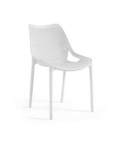 CHAISE OXY  BLANC - POLYPRO - FIBRE VERRE EMPIL Made in EU 2