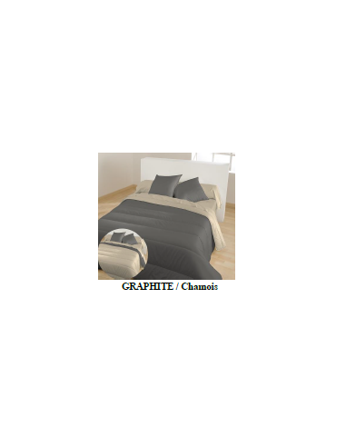 COUETTE 140 X 200 GRAPHITE / POIVRE  MICROFIBRE 400GR/M²  ESP ***