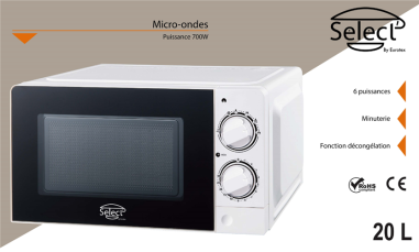 FOUR MICRO ONDES 20 LTR BLANC - SELECT by EUROTEX -700W