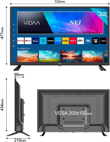 SMART TV LED 81CM 32" LED32HD - 'NEI'  TNT  HD 2xHDMI  ***ESP***