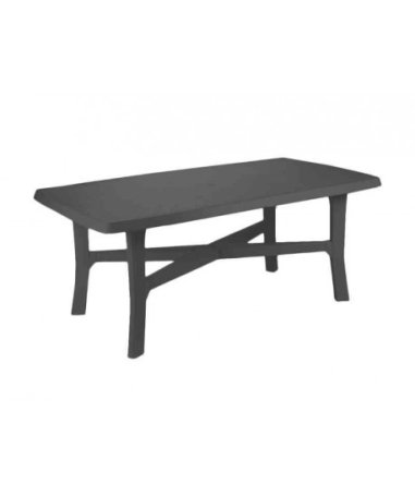 TABLE SENNA ANTHRACITE AVEC RENFORT 180X100 8 PERS