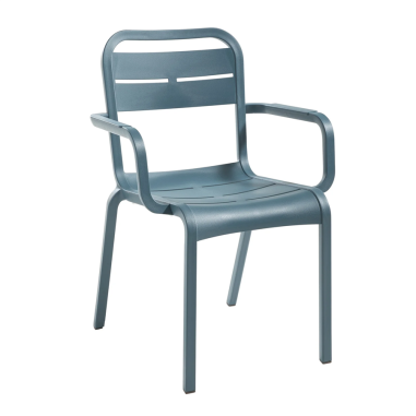 FAUTEUIL EMPILABLE CANNES BLEU MINERAL  - GROSFILLEX dont 0.60cts ECOPART