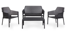 SALON NET NARDI ANTHRACITE - 1 TABLE 1 CANAPE 2 FAUTEUILS RELAX Made in EU 2