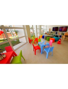 TABLE ENFANT JULIETA BLEU MONOBLOC PP 49 CM Made in EU 2