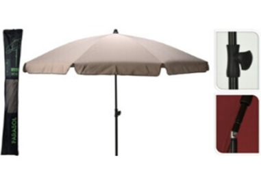 PARASOL Ø 2M GREGE INCLINABLE - POLYESTER 180gr/m² - 8 BALEINES KO