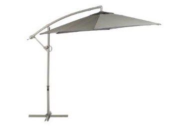 PARASOL DEPORTÉ  GRIS CENDRE JANERO 3 M DIAM  AVEC  MANIVELLE- 6 BALEINES  esp