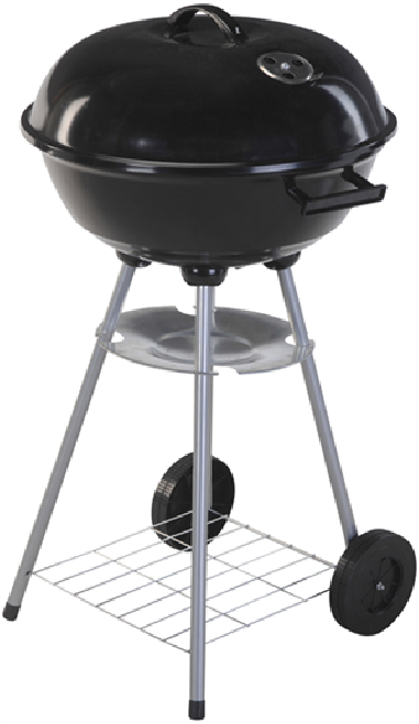 BARBECUE ACIER & CUISSON VAPEUR NOIR   D46 XH 78 CM.  KOOP