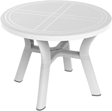 TABLE JAZMIN AVEC RENFORT CENTRAL100CM DIAM BLC -