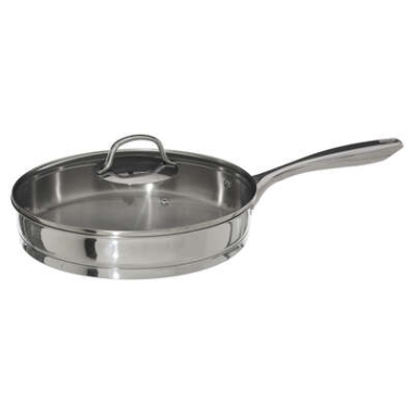 SAUTEUSE  ACIER INOX 29 CM - COUVERCLE EN VERRE RESILIENCE