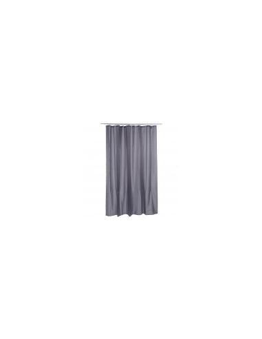 RIDEAU DE DOUCHE GRIS POLYESTER - LAVABLE EN MACHINE