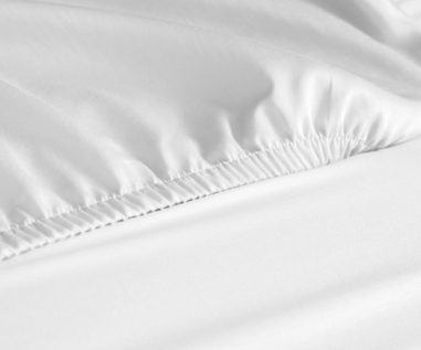 DRAP HOUSSE 2 PLACES 160 X 200 BLANC POLY/COTON BONNET 22CM