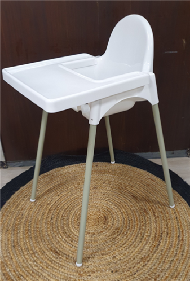 CHAISE HAUTE BEBE " NALA" + PLATEAU  ***BLANC***