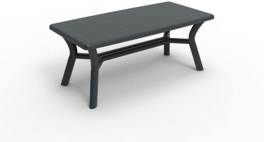 TABLE DALIA / ORQUIDEA 180 X 90 ANTHRACITE - avec renfort central