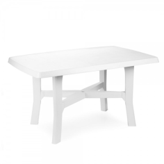 TABLE RODANO AVEC RENFORT 138X88CM BLANCHE