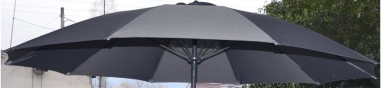 PARASOL 2.7 M NEW SHANA GRIS FONCE ALU-POTEAU38-10 BAL-220GR-OUVERTE PUSH