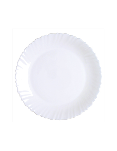 ASSIETTE PLATE  23   CM  FESTON BLANC