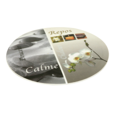 DESSOUS DE PLAT MELANINE  MOTIF  " CALME - GRIS "