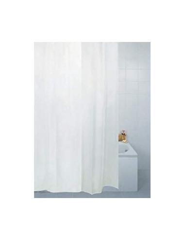 RIDEAU DE DOUCHE BLANC  POLYESTER  - LAVABLE EN MACHINE