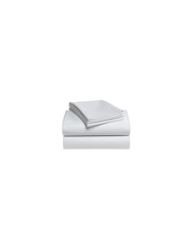 DRAP PLAT  LIT 140/160 CM  BLANC POLY/COTON "WOOD" 240X310 PROMO SETT 24