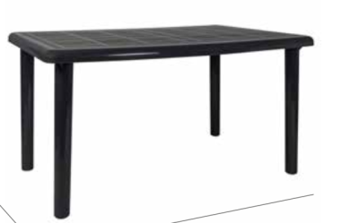 TABLE DE JARDIN OLOT GM 180 X 90CM ANTHRACITE - 100% RECYCLE