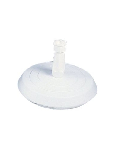 PIED DE PARASOL BETON + PLASTIQUE EDA  BLANC   14KG - TIGE 18 A 33 MM