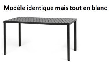 TABLE TONY BLANCHE 160X90X H 75CM OUTDOOR