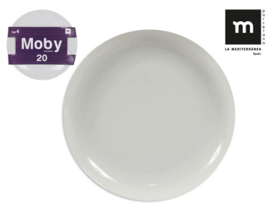 ASSIETTE DESSERT 20 CM  MOBY  PORCELAINE BLANCHE