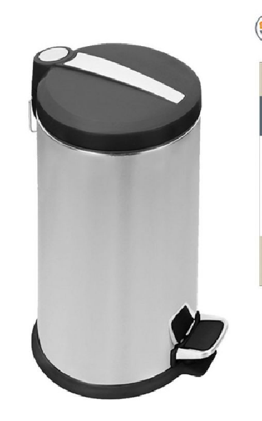 POUBELLE CUISINE 30L INOX  AVEC PEDALE CONFORT