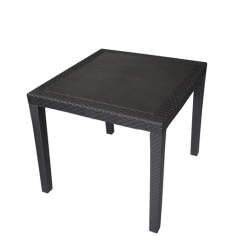 TABLE KING  79 X 79 CM  ANTHRACITE EFFET ROTIN