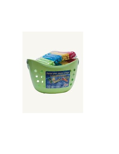 PANIERE + 20 PINCES A LINGE  PLASTIQUE  QUALITE SUP ***ESP***