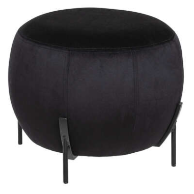 POUF VEL CALABAZA VELOUR NOIR