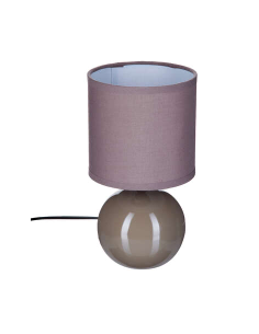 LAMPE DE CHEVET BOULE  25CM TAUPE BRILLANT