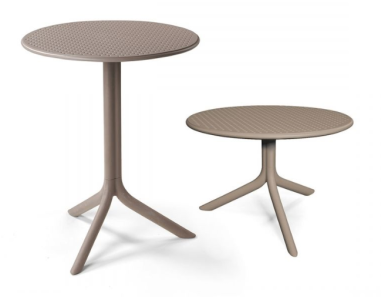 TABLE STEP Ø60.5CM COULEUR TAUPE - NARDI  Made in EU