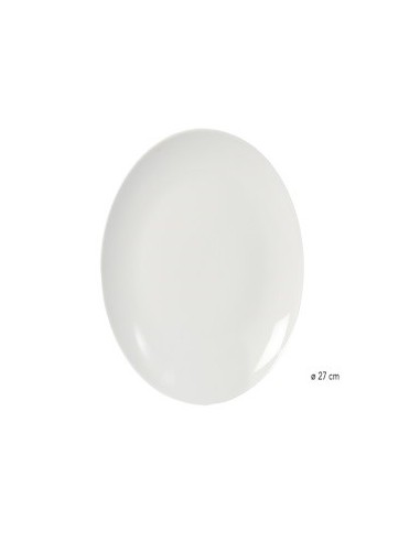 ASSIETTE PLATE 27 CM MOBY PORCELAINE BLANCHE