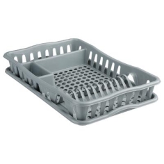 EGOUTTOIR VAISSELLE AVEC PLATEAU GRIS   48/33/8CM