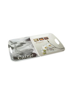 PLATEAU DE SERVICE  MELAMINE 46 X 30CM MOTIF  " GRIS CALME " ***PROMOTION***