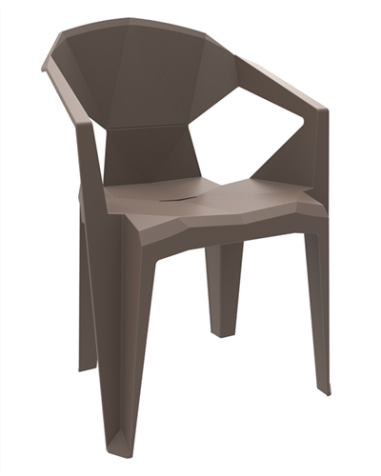 FAUTEUIL DE JARDIN DELTA  - TAUPE / CHOCO Made in EU