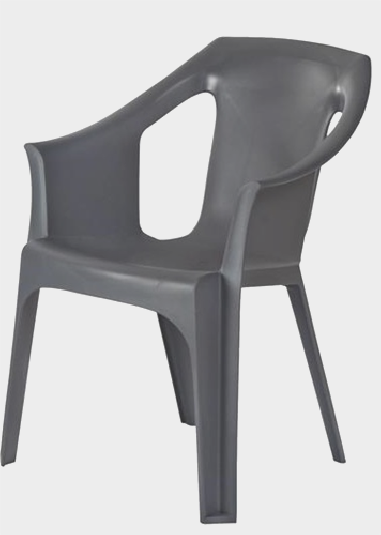 FAUTEUIL DE JARDIN COOL  - ANTHRACITE 100% RECYCLE Made in EU **PROMOTION**