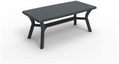 TABLE DALIA / ORQUIDEA 180 X 90 ANTHRACITE - RENFORT CENTRAL Made in EU *PROMO*